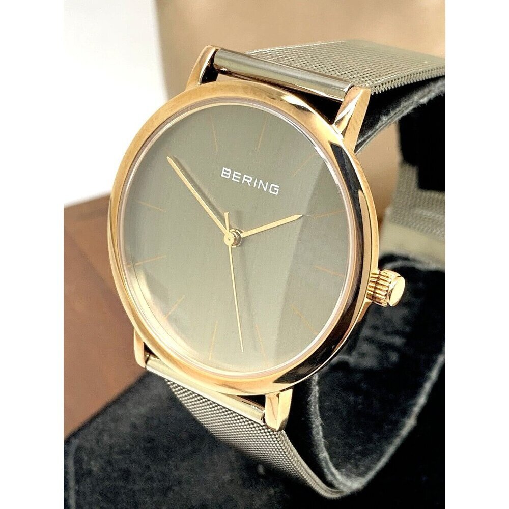 Bering Women's Watch 13436-369 Quartz Gray Dial Rose Gold Stainless Stee…